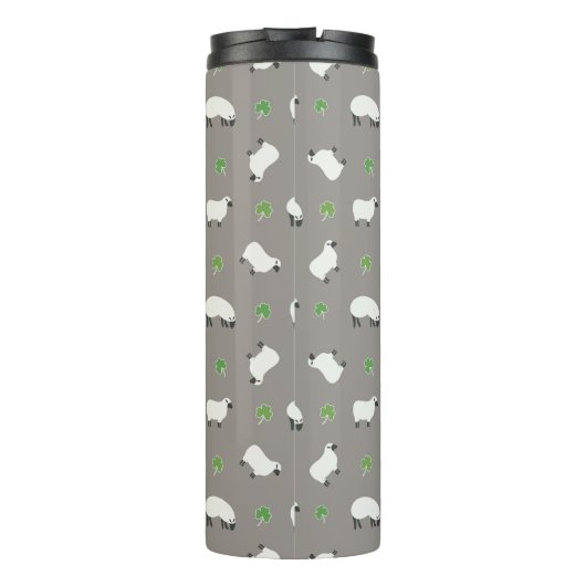 Irish Shamrock and Sheep Pattern Thermosbeker (Achterkant)