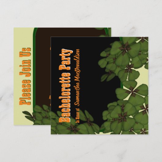 Irish shamrock bachelorette kaart (Voorkant / Achterkant)