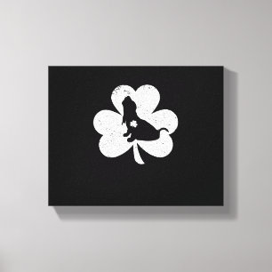 Irish Shamrock Basset Hound Dog St. Patrick's Day Canvas Afdruk