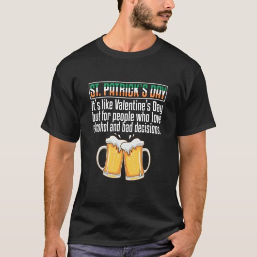 Irish Shamrock Beer Drinking Happy Saint Patrick's T-shirt (Voorkant)