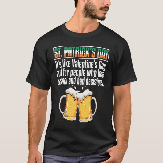 Irish Shamrock Beer Drinking Happy Saint Patrick's T-shirt (Voorkant)