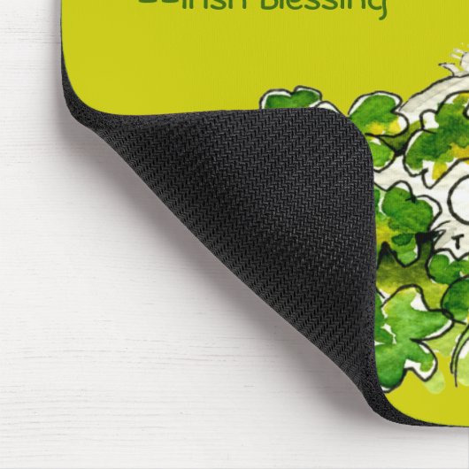 Irish Shamrock Blessing St. Patricks Day Mousepad Muismat (Hoek)