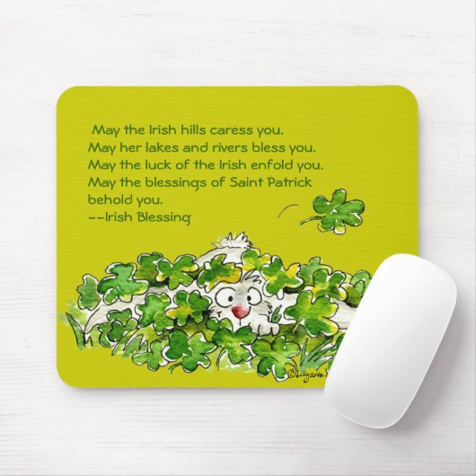 Irish Shamrock Blessing St. Patricks Day Mousepad Muismat (Met muis)