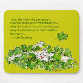 Irish Shamrock Blessing St. Patricks Day Mousepad Muismat (Voorkant)