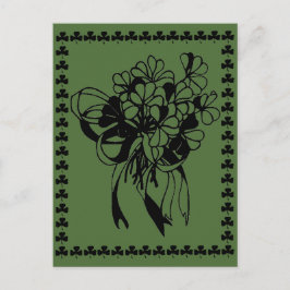 Irish Shamrock Bouquet St. Patrick's Day Briefkaar Briefkaart
