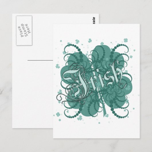 Irish Shamrock Briefkaart (Voorkant / Achterkant)