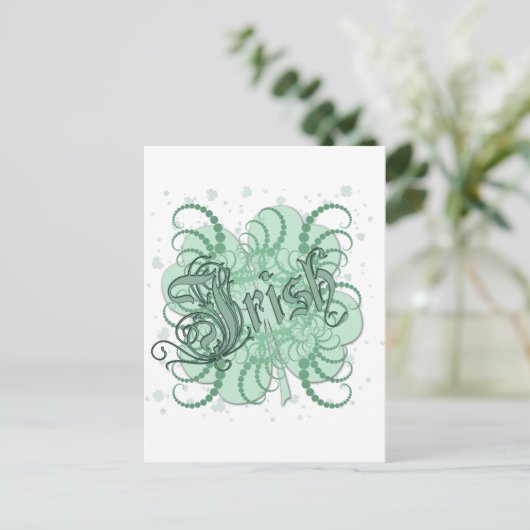 Irish Shamrock Briefkaart (Staand voorkant)