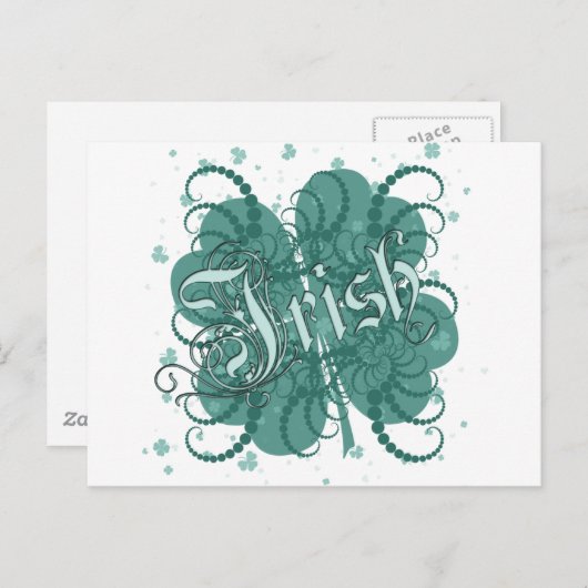 Irish Shamrock Briefkaart (Voorkant / Achterkant)