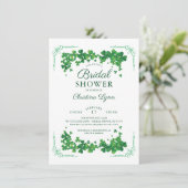 Irish Shamrock Bruids Douche Uitnodiging (Staand voorkant)