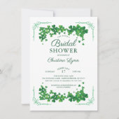 Irish Shamrock Bruids Douche Uitnodiging (Voorkant)
