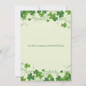 Irish shamrock, bruidsjurk Vrijgezellenfeest Kaart (Achterkant)