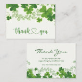 Irish Shamrock Business - Hartelijk dank voor uw v Contactkaartje (Voorkant / Achterkant)