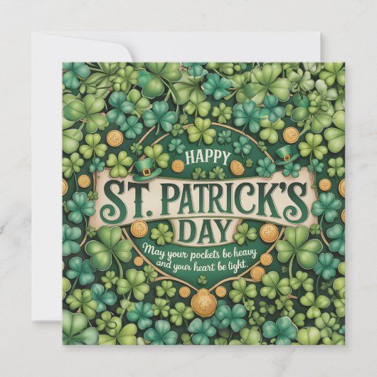 Irish Shamrock Celebration Design Notitiekaartje (Voorkant)