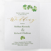 Irish Shamrock & Celtic Knot, RSVP, Eco Wedding Drieluik Uitnodiging