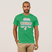 Irish Shamrock Chicago Flag Kelly Green T Shirt (Voorkant volledig)