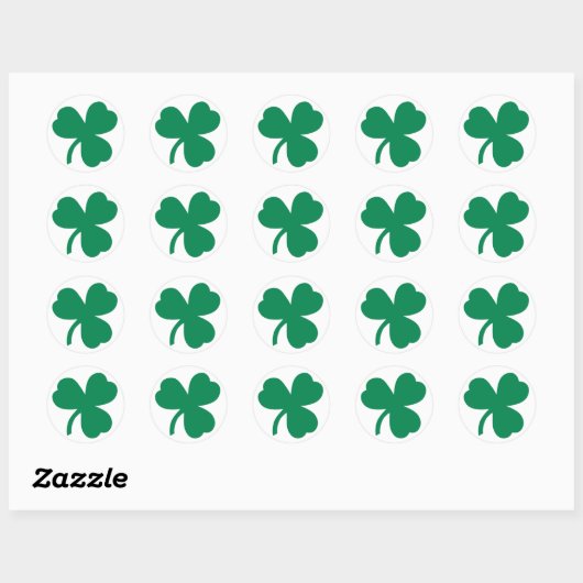 Irish Shamrock Clover Circle Sticker (Vel)