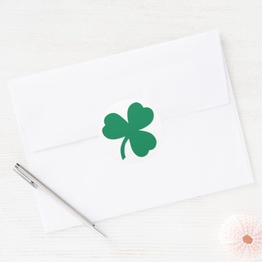 Irish Shamrock Clover Circle Sticker (Envelop)