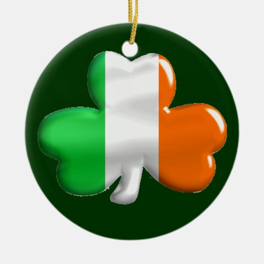 Irish Shamrock Clover Flag Keramisch Ornament (Voorkant)