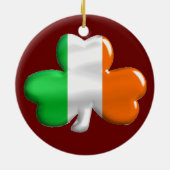 Irish Shamrock Clover Flag Keramisch Ornament (Achterkant)