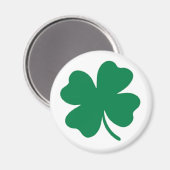 Irish Shamrock Clover Magnet - Bright Green Design (Voorkant / Achterkant)
