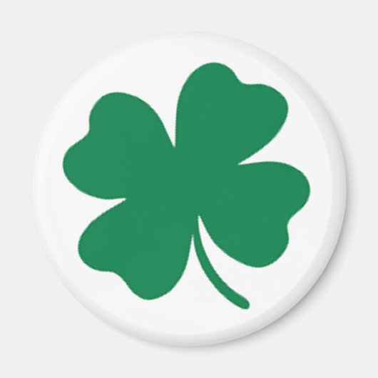 Irish Shamrock Clover Magnet - Bright Green Design (Voorkant)