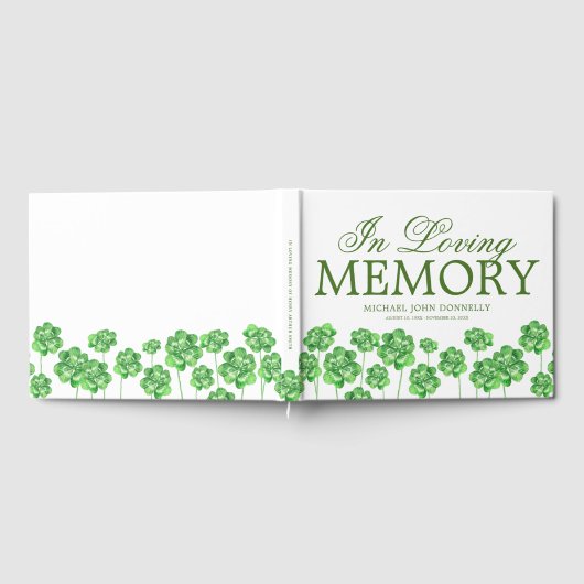 Irish Shamrock Clover Memorial Funeral Gastenboek (Volledig)