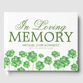 Irish Shamrock Clover Memorial Funeral Gastenboek