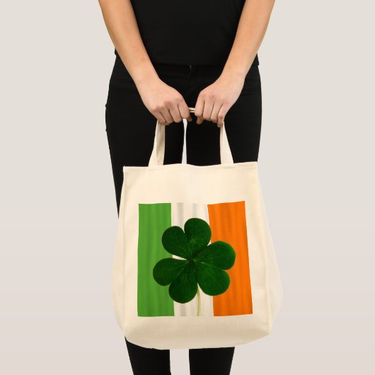 Irish Shamrock Clover St. Patrick Ireland Flag Tote Bag (Voorkant (product))