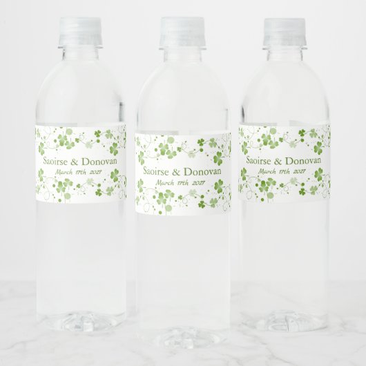 Irish Shamrock Clover Weddenschap Water Bottle Lab Waterfles Etiket (Flessen)
