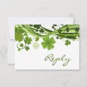 Irish Shamrock (clover) Wedding RSVP (Voorkant)