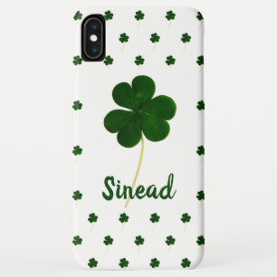 Irish Shamrock Clovers Pattern Add Name of Text Case-Mate iPhone Case