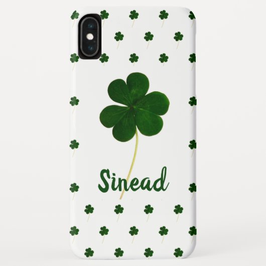 Irish Shamrock Clovers Pattern Add Name of Text Case-Mate iPhone Case (Achterkant)