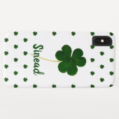Irish Shamrock Clovers Pattern Add Name of Text Case-Mate iPhone Case (Achterkant (horizontaal))