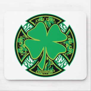 Irish Shamrock Cross Muismat
