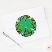Irish Shamrock Cross Ronde Sticker (Envelop)