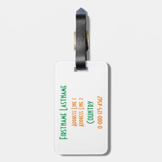 Irish Shamrock custom bagagelabel (Achterkant verticaal)