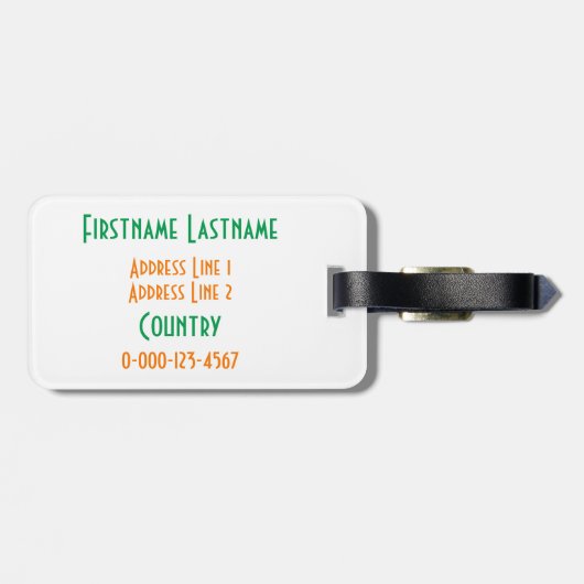 Irish Shamrock custom bagagelabel (Achterkant horizontaal)