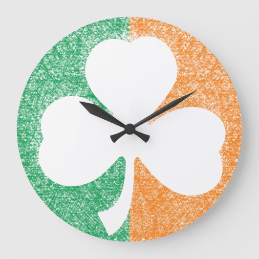 Irish Shamrock custom wall clock Grote Klok (Voorkant)