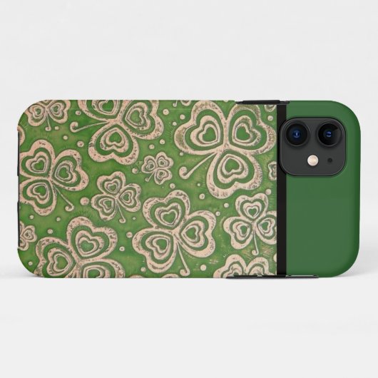 Irish Shamrock Design iPhone Case (Achterkant (horizontaal))
