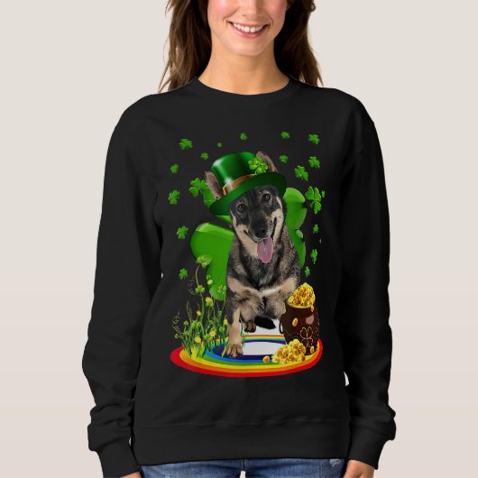 Irish Shamrock Do Vallhund St Patricks Dag Trui (Voorkant)