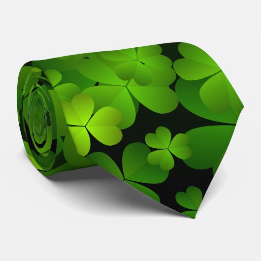 Irish Shamrock Double Sided Stropdas (Opgerold)