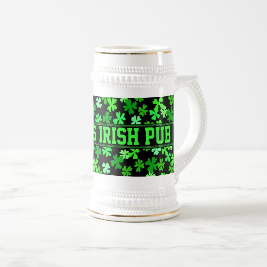 Irish Shamrock Drink Stein Bierpul (Voorkant rechts)