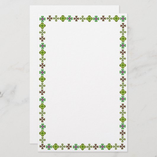 Irish Shamrock Elegance Stationery Briefpapier (Voorkant / Achterkant)