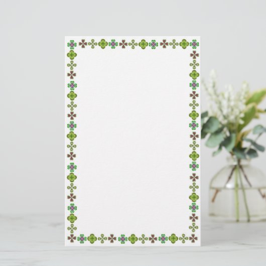 Irish Shamrock Elegance Stationery Briefpapier (Staand voorkant)
