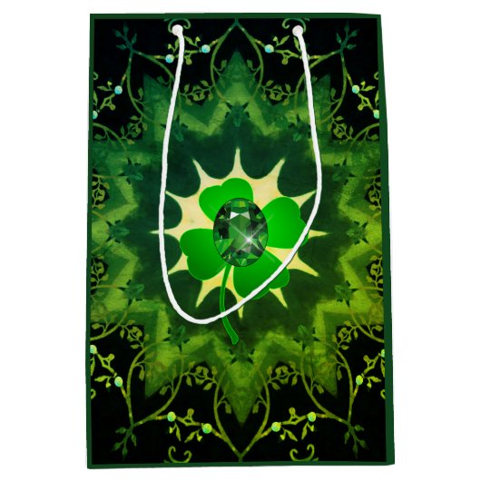 Irish Shamrock en Emerald Medium Cadeauzakje (Voorkant)