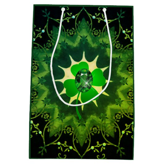 Irish Shamrock en Emerald Medium Cadeauzakje (Achterkant)