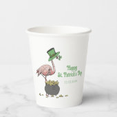 Irish Shamrock Flamingo St. Patrick’s Day Party Papieren Bekers (Achterkant)