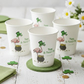 Irish Shamrock Flamingo St. Patrick’s Day Party Papieren Bekers