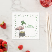 Irish Shamrock Flamingo St. Patrick’s Day Party Servet (Insitu)