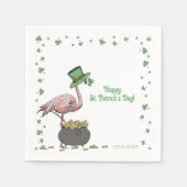 Irish Shamrock Flamingo St. Patrick’s Day Party Servet (Voorkant)